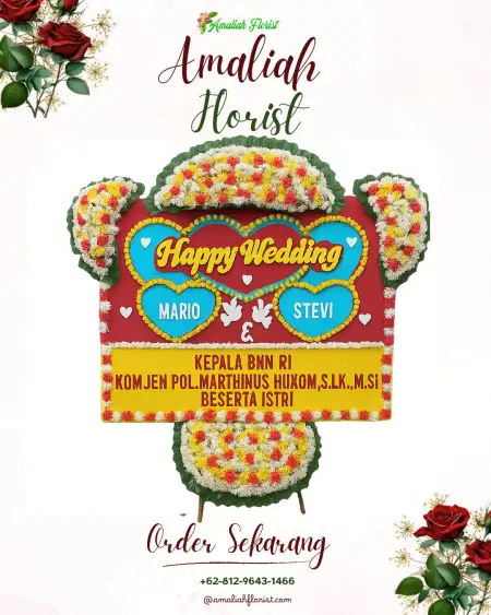Papan Bunga Pernikahan Piramid